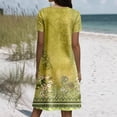thumbnail image 5 of YMNXA Womens Summer Dress Short Sleeve Round Neck Floral Print Comfortable Stylish Loose Fit Dresses For Everyday Wear And Party,Yellow,M, 5 of 5