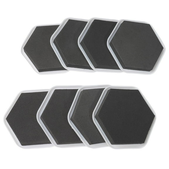 Wuweikeji 8 pcs Furniture Sliders Heavy Duty Movers Pads, 2.56 inch Floor Protectors for Carpet Tile Wood, Easy Glide Hexagonal Moving Discs with Foam Padding