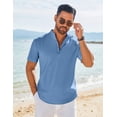 thumbnail image 2 of COOFANDY Men's Long Sleeve Cotton Linen Henley T-Shirt - Hippie Casual Beach Tee, 2 of 6
