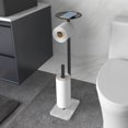 thumbnail image 1 of Feilern Soporte Para Papel Higiénico Para Baño, Dispensador De Papel Higiénico, 4 Rollos De Reserva Con Estante Superior De Almacenamiento Para Teléfonos Móviles, Toallitas, Billetera Y Más (Negro Már, 1 of 5