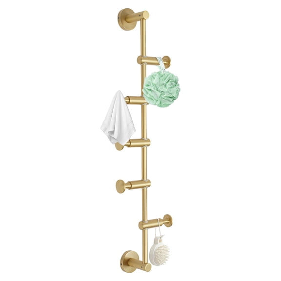 Coat Rack with 5 Adjustable Hooks Wall Mounted Vertical Coat Hat Umbrella Hanger
