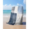 thumbnail image 4 of Navy Blue Grey Ombre Beach Towels Oversized Super Absorbent, Modern Oil Painting Abstract Lightweight Bath Towel Quick Dry Sets For Bathroom/Pool/Rv Camping/Beach Play/Gym Room/Picnic 30"x60", 4 of 8