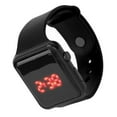 thumbnail image 2 of Reloj deportivo Bling Bling Pantalla LED Forma cuadrada Diseño retroiluminado Reloj digital para niños Negro, 2 of 14