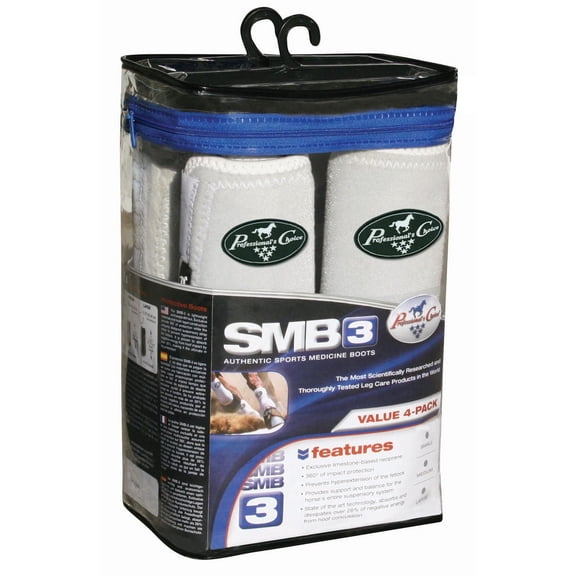 Professional's Choice SMB3 Value 4-Pack Sports Medicine Boots - Front & Rear Horse Leg Protection White / Small