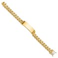 thumbnail image 2 of 14k Yellow Gold Solid Hand Polished Traditional Link ID Bracelet 8 Inch 12mm Box Clasp Identification Bracelet for Women, 2 of 2