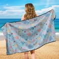 thumbnail image 4 of XYZCANDO Colorful Shells Car Seat Cover Towel Non Slip Backing Sweatproof Cushion Protector Removable Automotive Accessories with Storage Bag Universal Fit for Cars SUV Sedans, 4 of 7