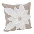 thumbnail image 1 of SARO LIFESTYLE FT332 Poinsettia Design Coussin à Jeter Rempli, Blanc, 1 of 2