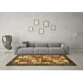 thumbnail image 3 of Ahgly Company Indoor Round Abstract Brown Modern Area Rugs, 8' Round, 3 of 4