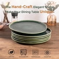 thumbnail image 6 of AmorArc Ceramic Plates Set of 6, 8.5 Inch Handmade Reactive Glaze Stoneware Plates set for Dessert, Salad, Appetizer, Dinner, Microwave & Dishwasher Safe, Scratch Resistant-Earth Green, 6 of 8