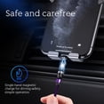 thumbnail image 1 of Data Cable Suction Heads USB Charger Line 3-in-1 Rotation Mobile Phone Fast Charging Cord, Purple, 2m, 1 of 9