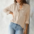 thumbnail image 2 of Futezty Womens Button Down Shirts Striped Classic Long Sleeve Collared Office Work Blouses Tops with Pocket Women's Button Down Shirts Long Sleeve Blouses Tops With Pocket, 2 of 7