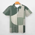 thumbnail image 3 of Sage Green Men Zipper T-shirt Summer Casual Short Sleeve T-shirt Top, 3 of 7