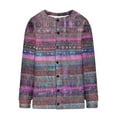 thumbnail image 4 of lcziwo Vacation Sale Sweater Cardigan Women Open Front Spring Sweaters Long Sleeve Button Knit Outwear Coat Floral Print Jackets,Multicolor,S, 4 of 5