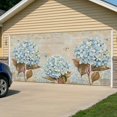thumbnail image 5 of Blue Hydrangea Garage Door Cover Banner 6 x 13 FT, Flowers Leaves Butterfly Retro Khaki Garage Door Curtains Backdrop with Grommets for Indoor Outdoor Wall Party Porch Yard Decorations Background, 5 of 9