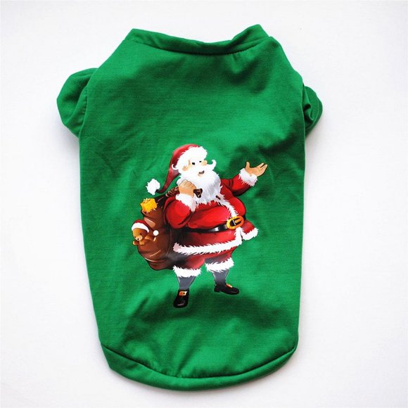 Dog Shirt Christmas Dog Clothes Santa Claus Cotton Breathable Soft Dog Costume Winter Christmas for Dogs Cat Puppy