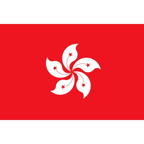 Hong Kong Flag Decal Sticker - 6 inches wide