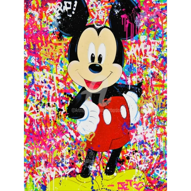 Disney-Kit de pintura de diamante 5D DIY, colorido, Mickey, Hada, polvo, Graffiti, póster de moda, diamantes de imitación, amor, mosaico hecho a mano, regalo artístico