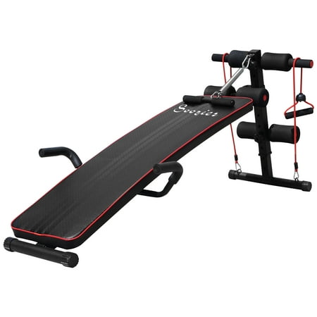 Soozier Sit Up Bench Core Workout for Home Gym Black