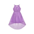 thumbnail image 2 of Girls Dress Purple Swiss Dot Hi-lo Halter Chiffon Wedding Party Carnival 7 Years, 2 of 6