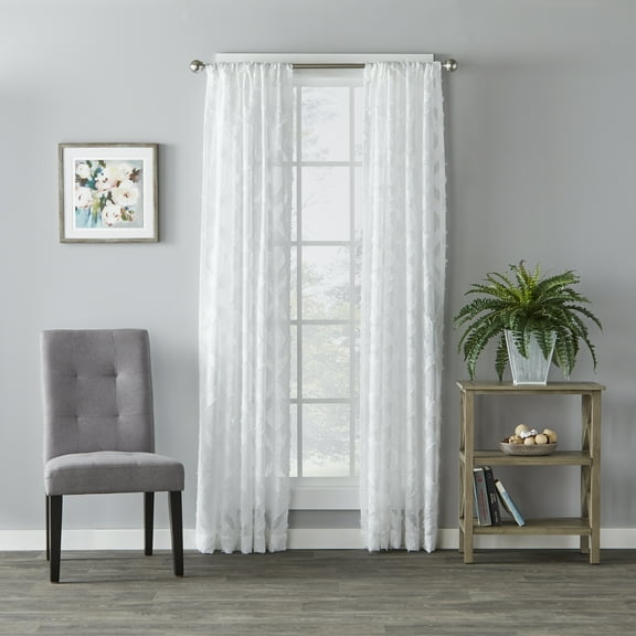 Saturday Knight Ltd Edge Diamond Shaped Window Panel With 1.5" Rod Pocket - 52x63", White