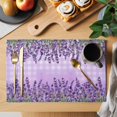 thumbnail image 2 of Purple Lavender Placemats Set of 4, Spring Watercolor Wildflowers Plant Plaid Placemats for Dining Table, Place Mats for Kitchen Tabletop, Waterproof Wipeable Dining Table Mats Set, 2 of 9