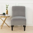 thumbnail image 6 of Shanna Armless Chair Slipcover Stretch Velvet Accent Chair Covers Slipper Couch Slipcovers Removable Furniture Protector, Silver, 6 of 11