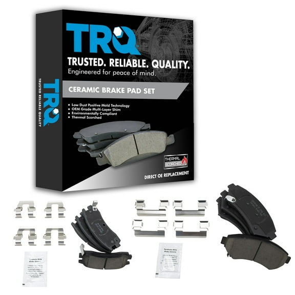 TRQ Ceramic Brake Pad Kit Front & Rear for Chevy Pontiac Cadillac Buick BFA12929 Fits select: 2000-2005 CHEVROLET IMPALA, 1997-2005 BUICK CENTURY