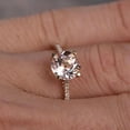 thumbnail image 4 of Limited Time Sale: 1.25 Carat Peach Pink Real Morganite and Moissanite Engagement Ring Sterling Silver with 18k Gold Plating, 4 of 4