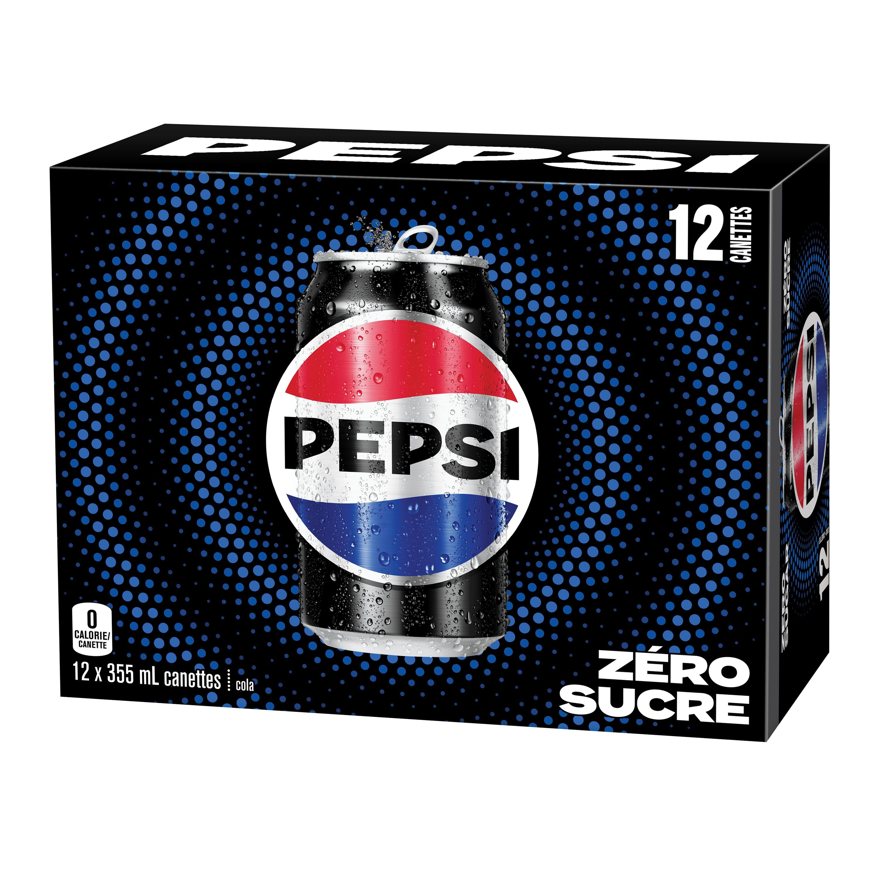 Pepsi Zero Sugar Cola 12 x 355 mL, Cans, 12x355mL