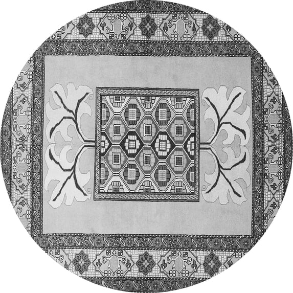 Ahgly Company Indoor Round Persian Gray Traditional Area Rugs, 3' Round