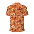 thumbnail image 3 of Xecao Hippie Flower for Mens' Casual Short Sleeve Button-Down Polo Shirts for a Classic Golf Look, 3 of 9