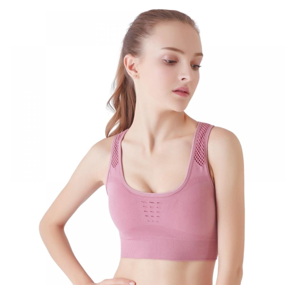 Women Backless Wirefree Sports Bra High Elastic Hollow Out Yoga