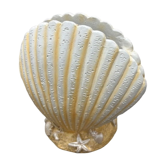Seashell Conch Vase Planter, White Ceramic Coastal Flower Pot for Succulents Desk Storage Windowsill Decor