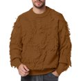 thumbnail image 1 of Kalauyu Distressed Crewneck Sweater Vintage Cable Knit Long Sleeve Men's Crewneck Pullover, 1 of 8