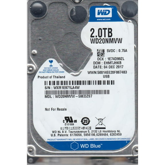 WD20NMVW-59EDZS7, DCM EHMTJHKB, Western Digital 2TB USB 2.5 Hard Drive