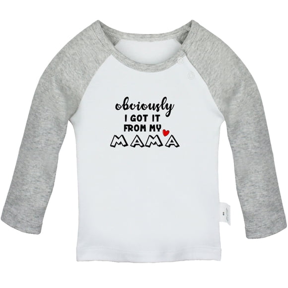 iDzn Obviously Got it From My Mama Funny T shirt For Baby, Newborn Babies T-shirts, Infant Tops, 0-24 Months Kids Graphic Tees Clothing