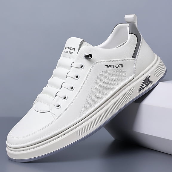 Men Slip‑On Elastic Lace Casual Board Shoes