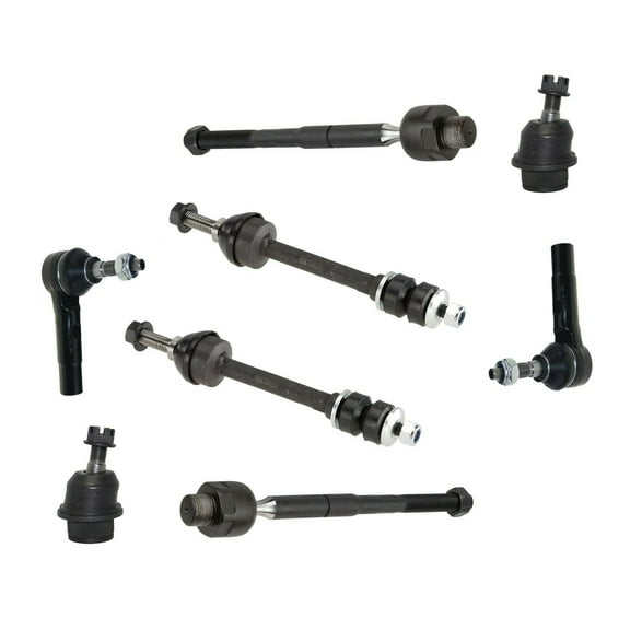 8 Pc Front Inner Outer Tie Rod Ends Lower Ball Joints Sway Bar Links Complete Suspension Kit Fits select: 2005-2010 DODGE DAKOTA, 2006-2009 MITSUBISHI RAIDER