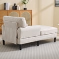 thumbnail image 4 of MUZZ Chaise Lounge Indoor, Modern Velvet Fabric Indoor Lounge Chair and Sleeper Sofa for Living Room, Small Space, Beige, 4 of 8