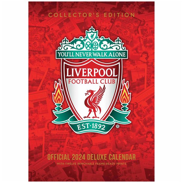 Liverpool FC - Calendario de Pared Deluxe 2024 (Rojo)