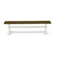 thumbnail image 3 of Pemberly Row Banc de Salle à Manger en Bois Style X 15x72 Pouces Blanc/brun, 3 of 5
