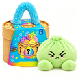 thumbnail image 3 of Cute Green Bao Bun Dumpling Plush with Steamer Box, Soft Squeezable Stuffed Dumpling Toy with Embroidered Face, Anxiety Relief Fidget Plushie for Office Desk Home Decor Novelty Gift, 3 of 7