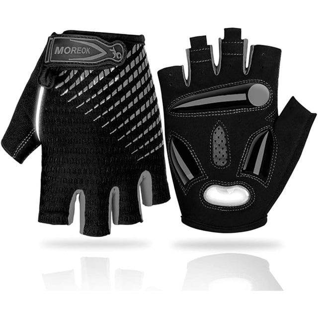 Guantes de bicicleta de verano Guantes reflectantes de medio dedo para bicicleta Guantes cortos de gel para bicicleta Hombres y mujeres Bicicleta MTB Bicicleta Motocicleta