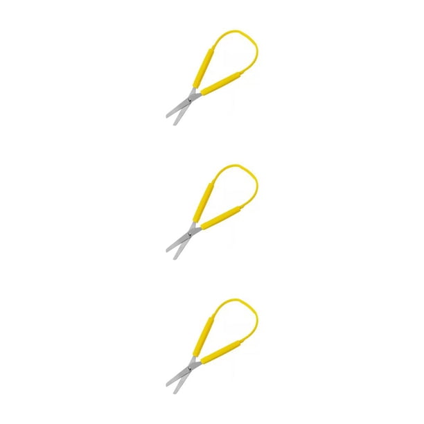 Tijeras de papelería Matsuzay Loop Art Design Accesorios multifuncionales Autoapertura DIY Cizalla de papel Amarillo