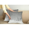 thumbnail image 2 of Ambesonne Winter Throw Pillow Cover 2 Pack, Bicycle Snow Calm Scene, 20", Taupe White, 2 of 5