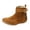 Brown, variant on Women's Fringe Ankle Booties Studded Buckle Straps Moccasins Toe Suede Western Bohemian Trip Weekend Gathering Outdoor Shoes Black Size 9.5