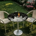 thumbnail image 3 of SEANATIVE Fitted Spandex Round Cocktail Table Covers with Elastic Edge Stylish Small Round Table Topper Cap Cloths for Picnic Bar Pub Party 24'' Diameter, Cute Cat Paw Star Black, 3 of 7
