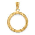thumbnail image 3 of 14k Yellow Gold Beaded Frame Prong Setting Coin Bezel Pendant Mounting - Fits 16.5mm, 3 of 4