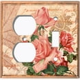 thumbnail image 4 of Metal Light Switch Plate Outlet Cover Tan Floral Leaf Letter Damask FLW055, 4 of 13