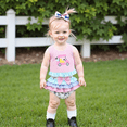 thumbnail image 3 of BemeyourBBs Toddler Baby Girl Golf Outfit Cute Infant Baby Girls Summer Clothes Golf Cart Embroidery Stripe Print Ruffled Tank Tops with Tiered Skirt Shorts 2Pcs Set, 3 of 9